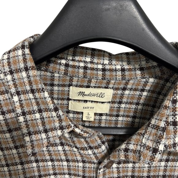 Madewell Easy Fit Checkered Shirt Mens Large Long Sleeve Button - Picture 3 of 6
